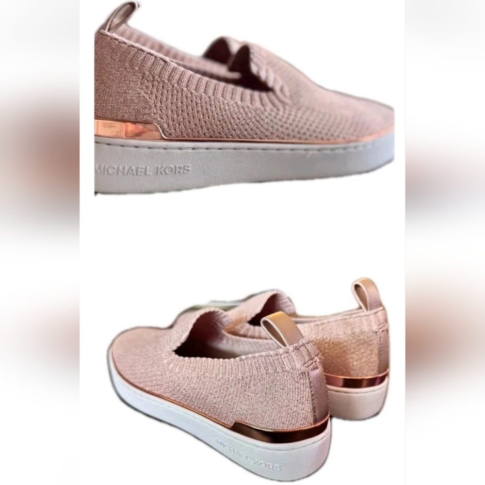 MICHAEL KORS Skylar Metallic Knit Slipon Sneakers - Picture 8 of 10